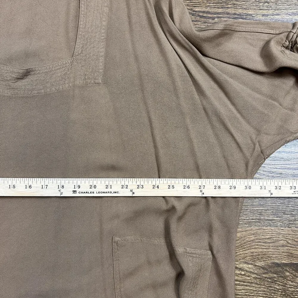 Vintage Soft Surroundings Tunic Top Womens One Size Brown Dolman 3/4 Sleeve - Picture 6 of 9